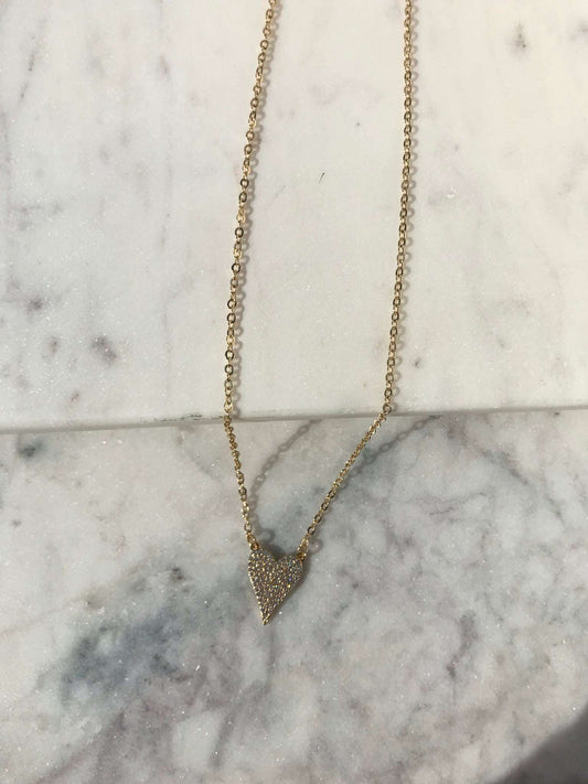 Pave heart necklace