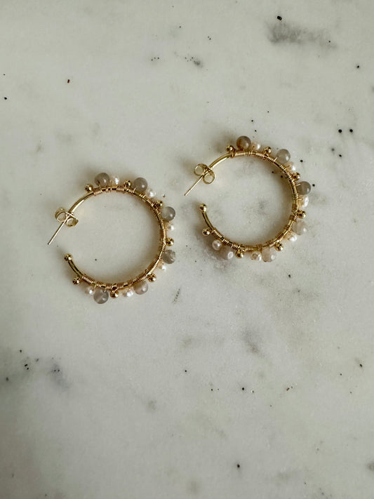 Stone Wrapped Hoops