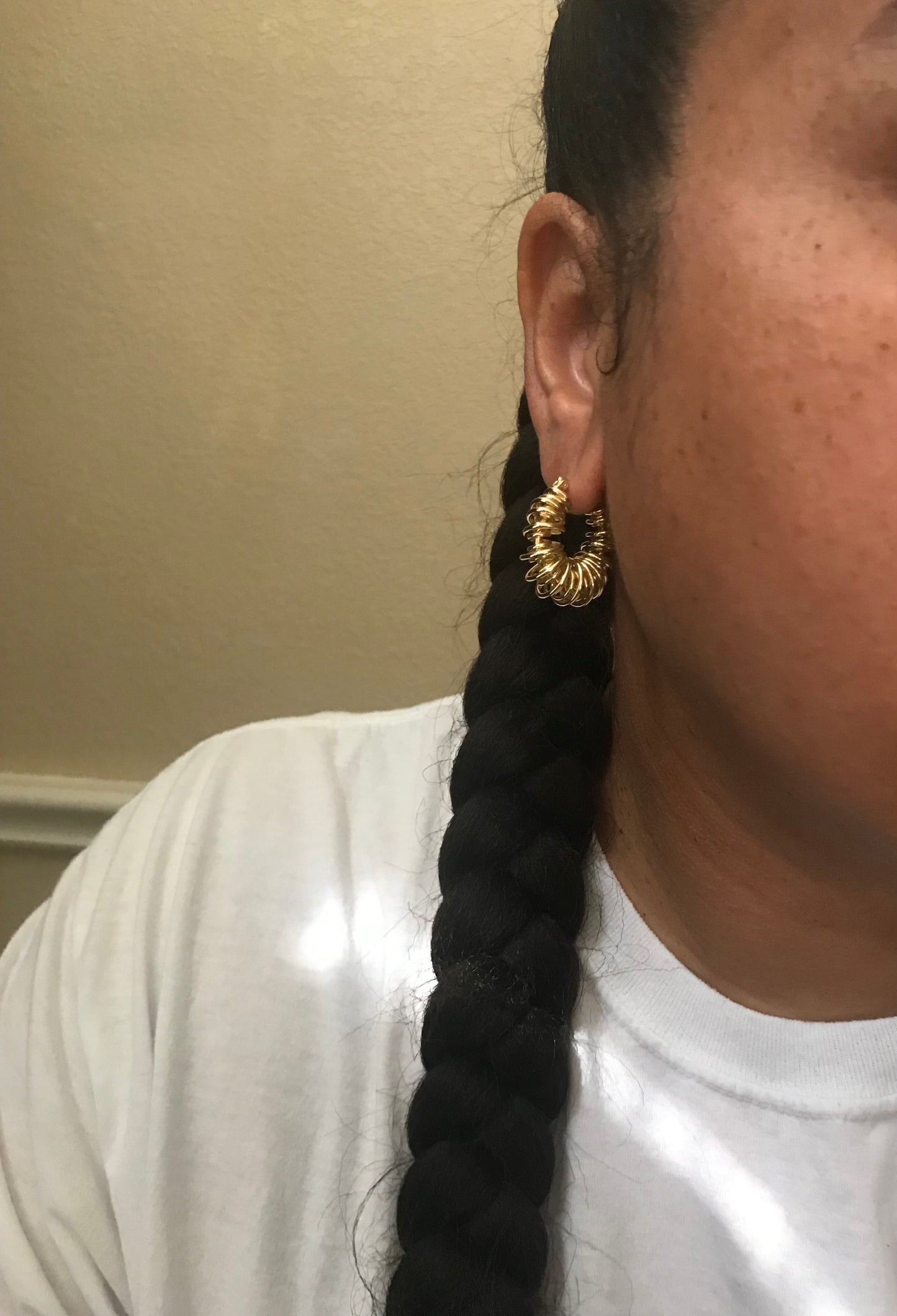 Gold wire wrapped hoops
