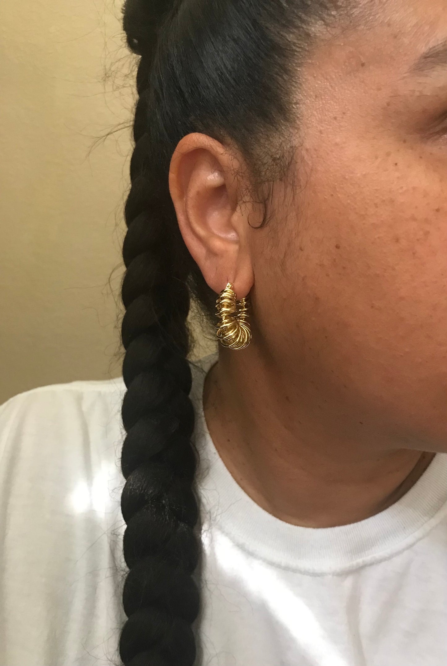 Gold wire wrapped hoops
